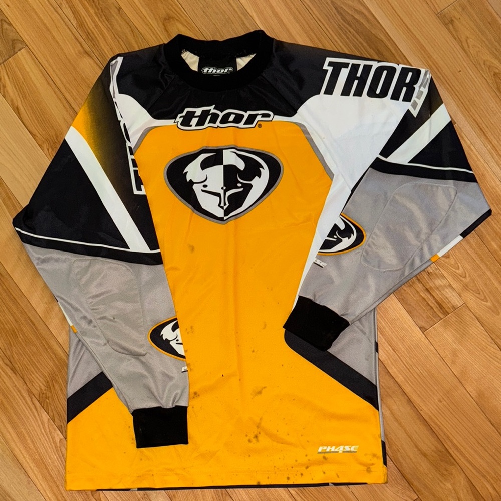 Thor Motocross Jersey in Yellow, Black, and Gray